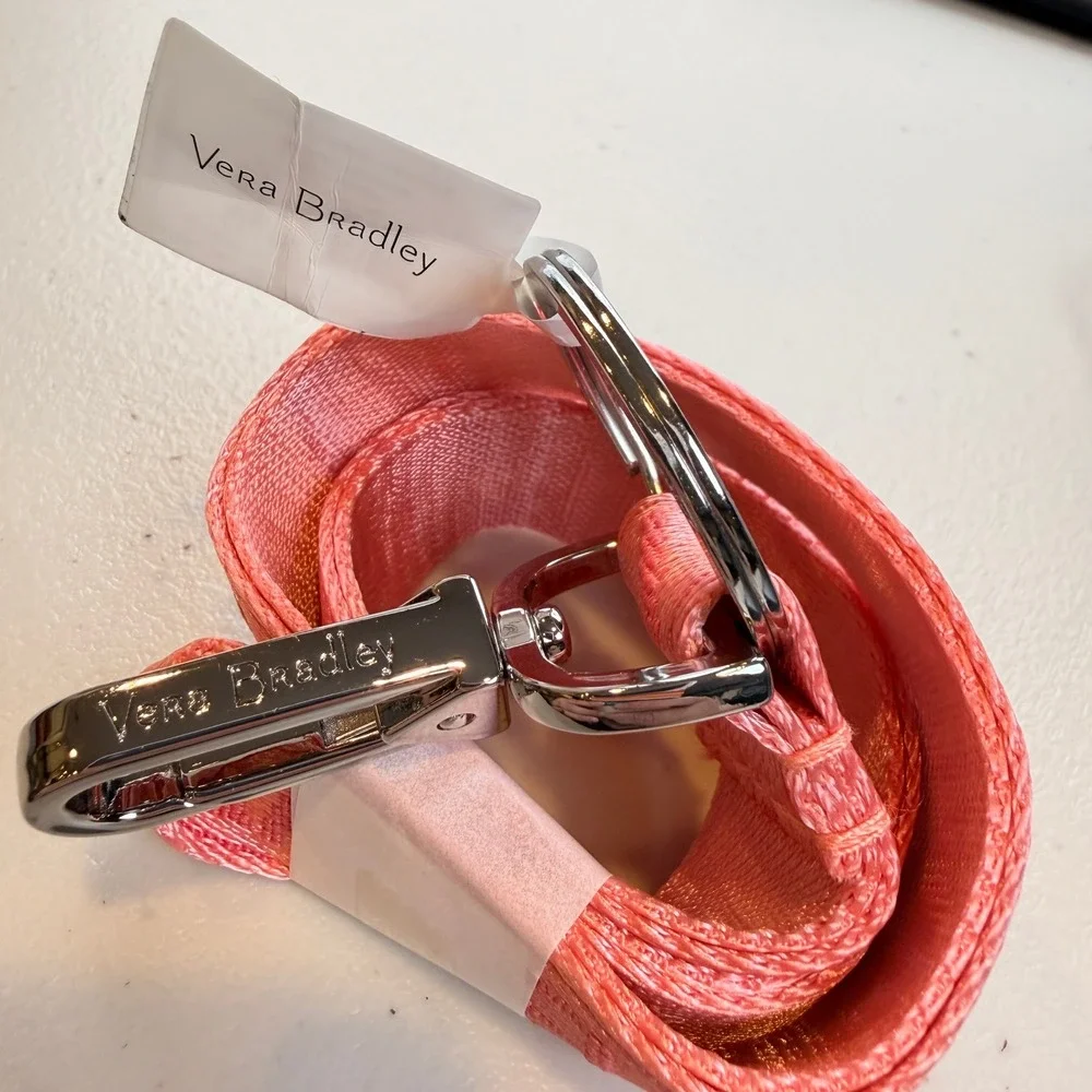 Vera Bradley Webbing Lanyard Sun Washed Tropical Pink Key Holder Travel Summer